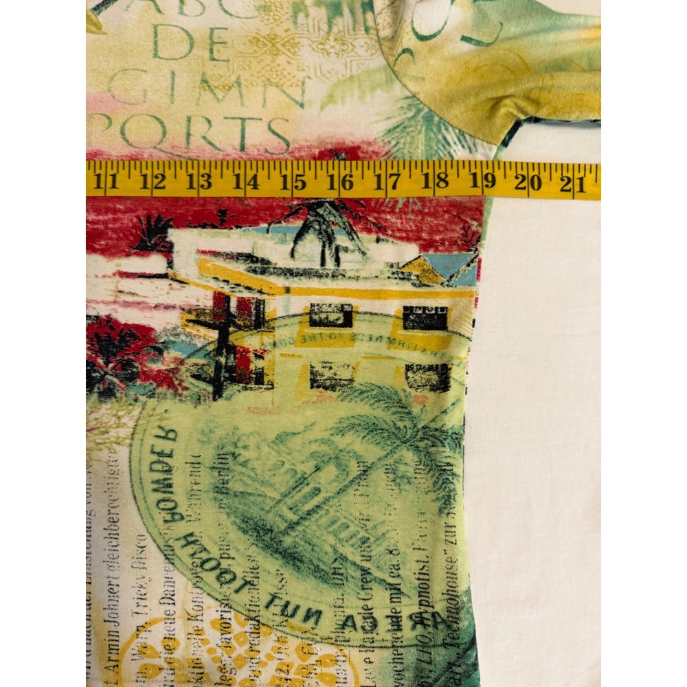 Sharon Young 2 Piece Set Jacket and Top Collage Print Green Yellow Red Large 10 - Picture 10 of 11